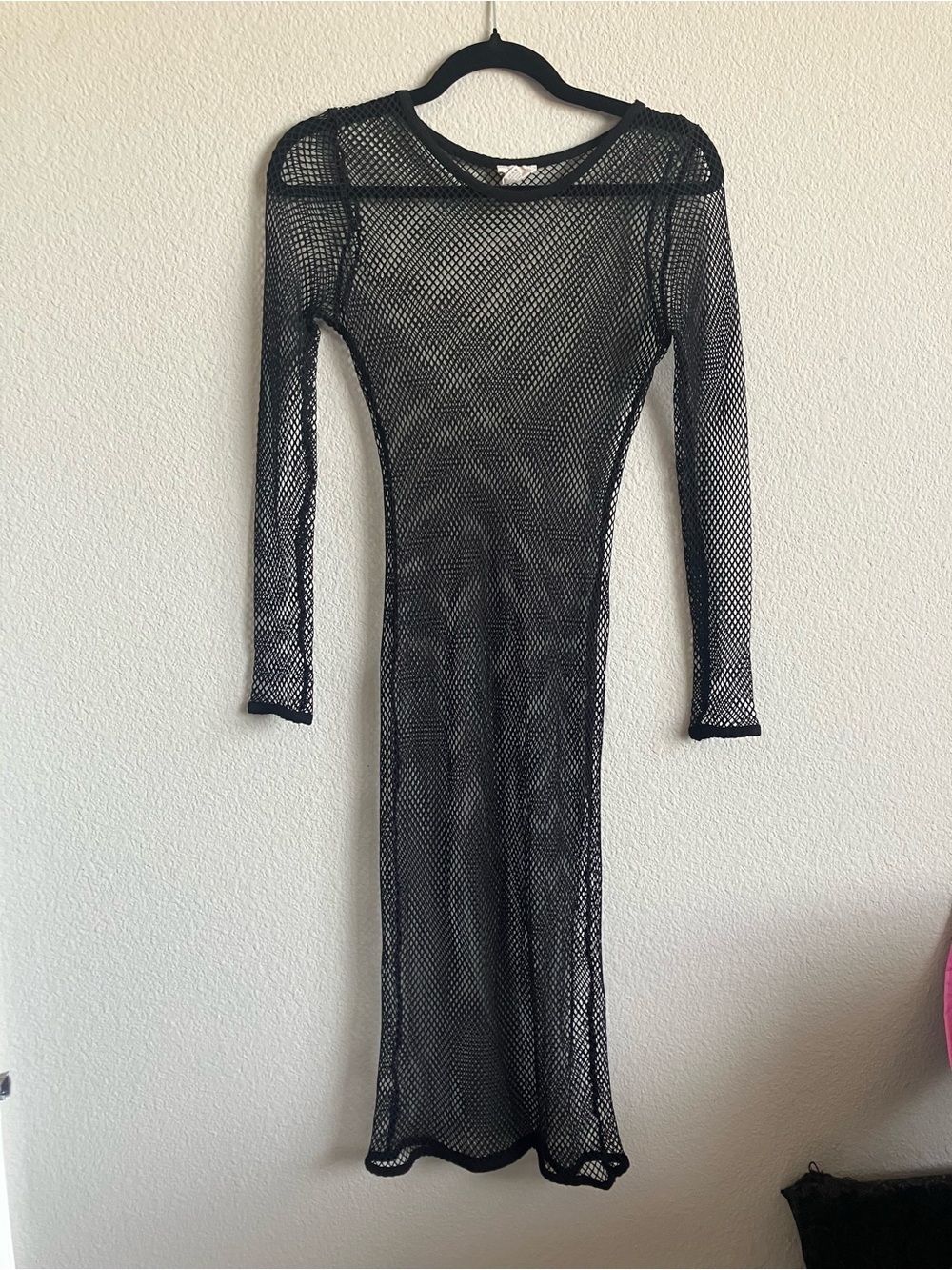 Yelete Black Fishnet Midi Dress